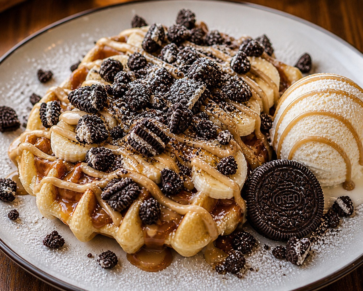 Wafles Golden Clasic en Creperié Café y Más, Plaza Galería La Joya Daule